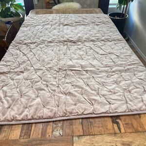 Hotel Collection Linen Velvet Light Pink Throw Blanket Textured 66 x 48"